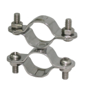 Double-clamp flexible with swirl stainless steel A2 for tube 25mm